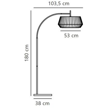 Nordlux - Candeeiro de chão DICTE 1xE27/60W/230V preto/bege