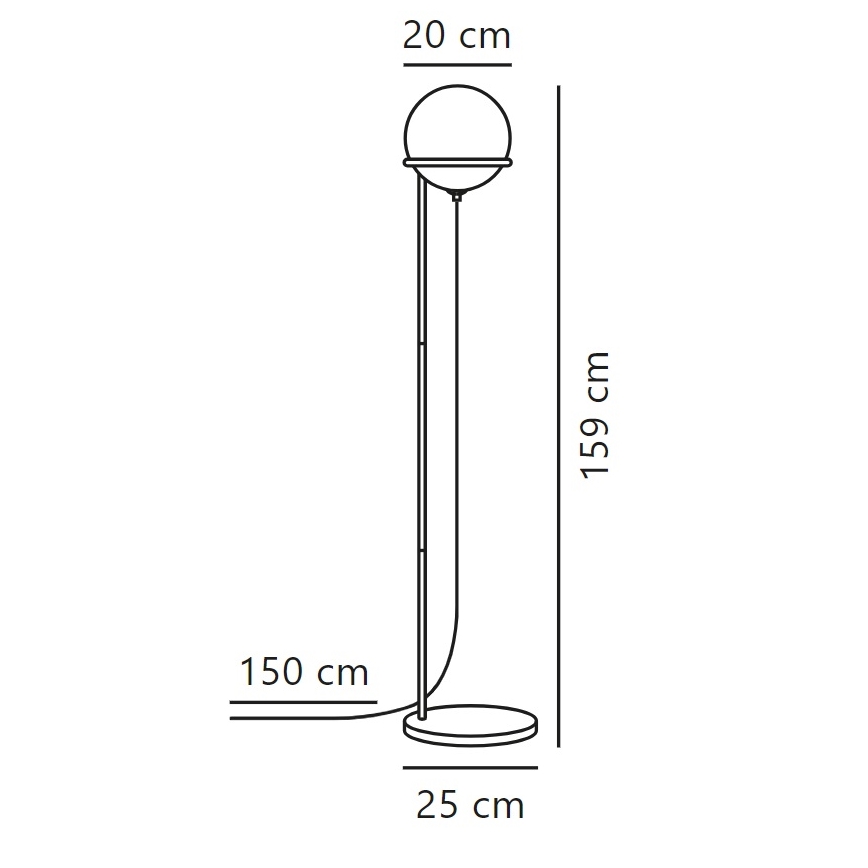 Nordlux - Candeeiro de chão WILSON 1xG9/5W/230V preto