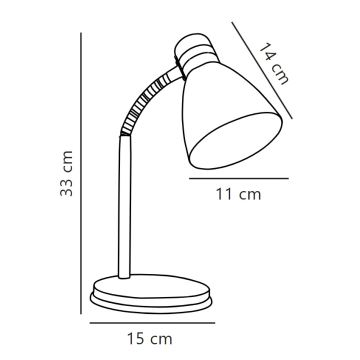 Nordlux - Candeeiro de mesa CYCLONE 1xE14/15W/230V branco