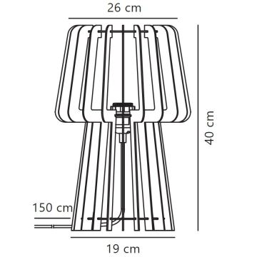 Nordlux - Candeeiro de mesa GROA 1xE27/40W/230V