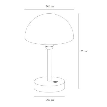 Nordlux - Candeeiro de mesa LED com regulação ELLEN LED/2,8W/3,7V IP44 preto