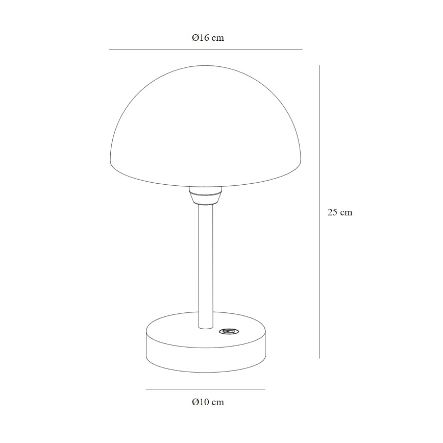 Nordlux - Candeeiro de mesa LED com regulação ELLEN LED/2,8W/3,7V IP44 preto