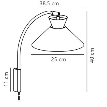 Nordlux - Candeeiro de parede DIAL 1xE27/40W/230V cinzento