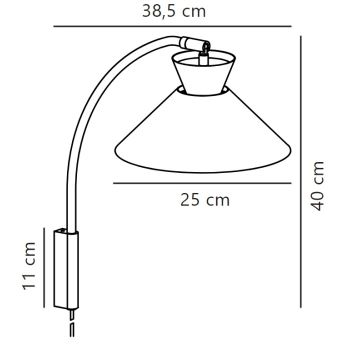 Nordlux - Candeeiro de parede DIAL 1xE27/40W/230V preto