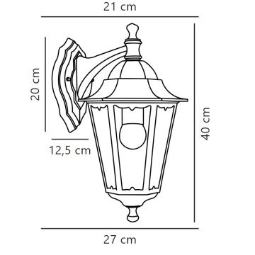 Nordlux - Candeeiro de parede exterior CARDIFF 1xE27/60W/230V IP44