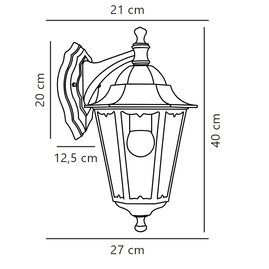 Nordlux - Candeeiro de parede exterior CARDIFF 1xE27/60W/230V IP44