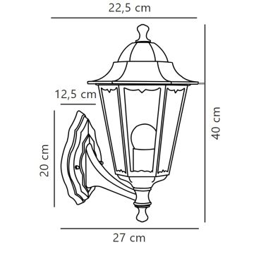 Nordlux - Candeeiro de parede exterior CARDIFF 1xE27/60W/230V IP44