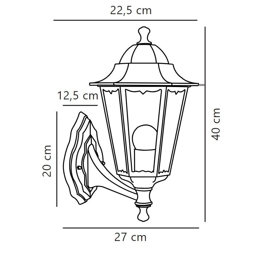 Nordlux - Candeeiro de parede exterior CARDIFF 1xE27/60W/230V IP44