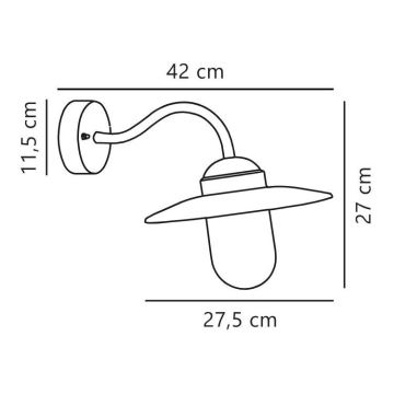 Nordlux - Candeeiro de parede exterior LUXEMBOURG 1xE27/60W/230V IP54 castanho/pátina