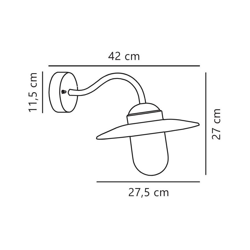 Nordlux - Candeeiro de parede exterior LUXEMBOURG 1xE27/60W/230V IP54 castanho/pátina