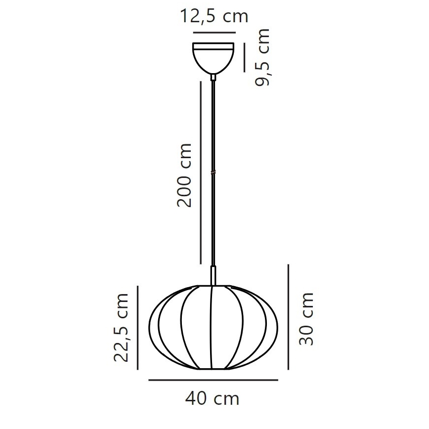 Nordlux - Candeeiro suspenso AERON 1xE27/40W/230V diâmetro 40 cm