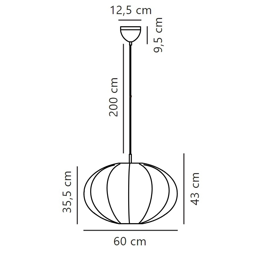 Nordlux - Candeeiro suspenso AERON 1xE27/40W/230V diâmetro 60 cm