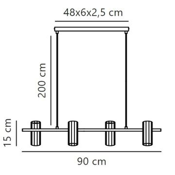 Nordlux - Candeeiro suspenso ALANIS 4xGU10/15W/230V preto