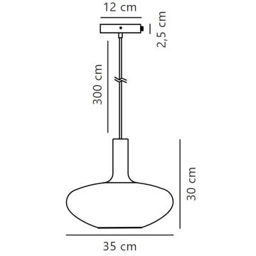 Nordlux - Candeeiro suspenso ALTON 1xE27/60W/230V branco/preto/latão