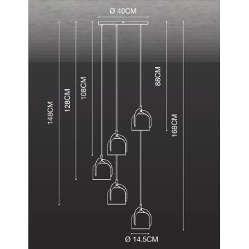 Nordlux - Candeeiro suspenso BOSHI 5xE14/40W/230V