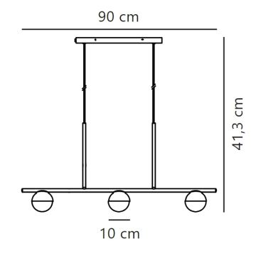 Nordlux - Candeeiro suspenso CONTINA 3xG9/5W/230V latão