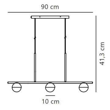 Nordlux - Candeeiro suspenso CONTINA 3xG9/5W/230V preto