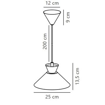 Nordlux - Candeeiro suspenso DIAL 1xE27/40W/230V diâmetro 25 cm cinzento