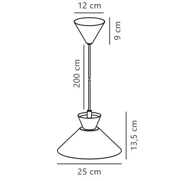 Nordlux - Candeeiro suspenso DIAL 1xE27/40W/230V diâmetro 25 cm amarelo