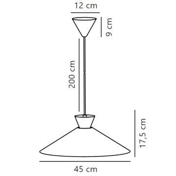 Nordlux - Candeeiro suspenso DIAL 1xE27/40W/230V diâmetro 45 cm amarelo