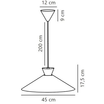 Nordlux - Candeeiro suspenso DIAL 1xE27/40W/230V diâmetro 45 cm cinzento