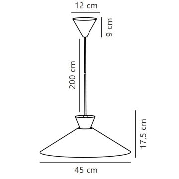 Nordlux - Candeeiro suspenso DIAL 1xE27/40W/230V diâmetro 45 cm preto