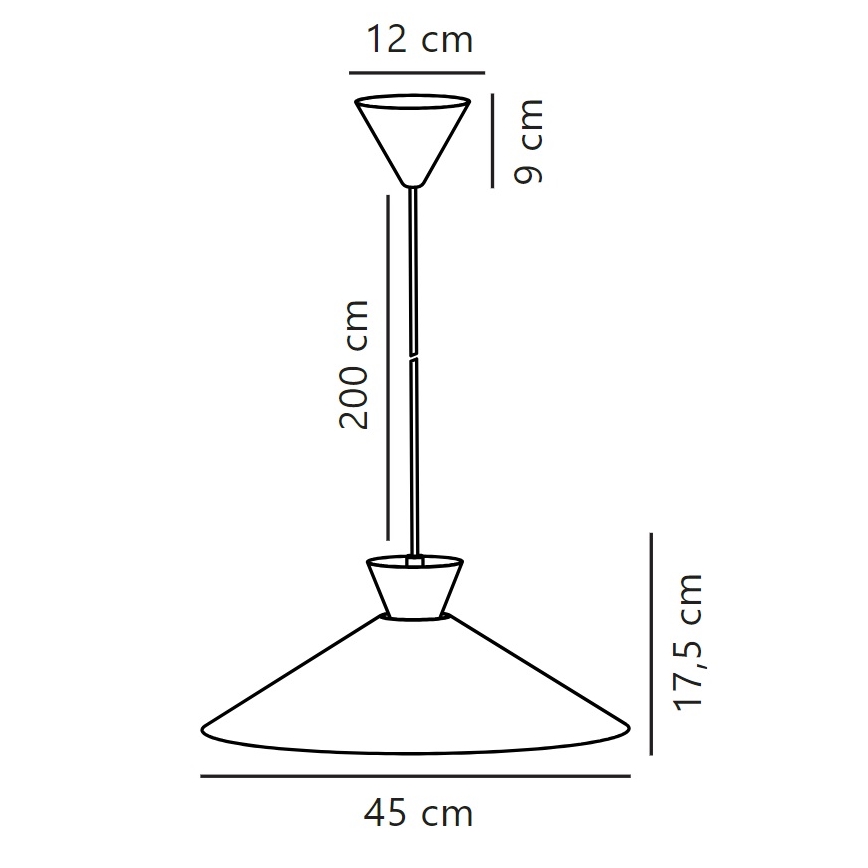 Nordlux - Candeeiro suspenso DIAL 1xE27/40W/230V diâmetro 45 cm preto