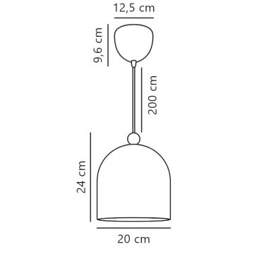 Nordlux - Candeeiro suspenso GASTON 1xE27/40W/230V branco