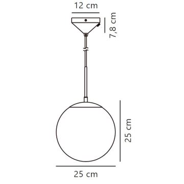 Nordlux - Candeeiro suspenso GRANT 1xE14/25W/230V diâmetro 25 cm