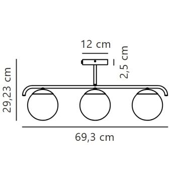 Nordlux - Candeeiro suspenso GRANT 3xE14/25W/230V preto