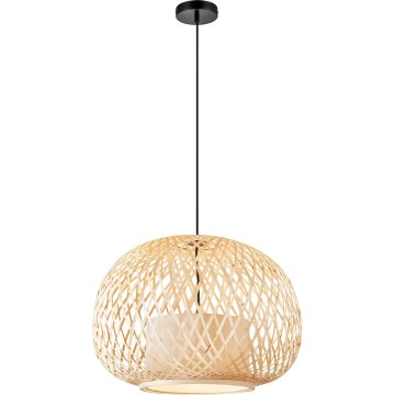 Nordlux - Candeeiro suspenso HISOKA 1xE27/40W/230V preto/bambu