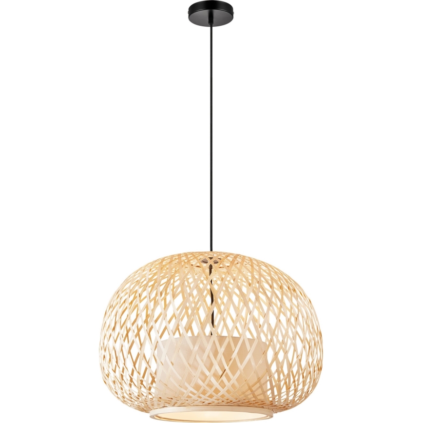 Nordlux - Candeeiro suspenso HISOKA 1xE27/40W/230V preto/bambu