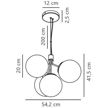 Nordlux - Candeeiro suspenso IVONA 4xE27/28W/230V dourado