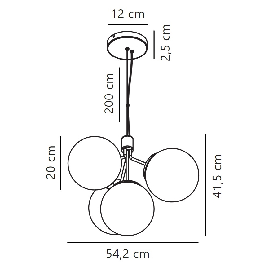 Nordlux - Candeeiro suspenso IVONA 4xE27/28W/230V dourado