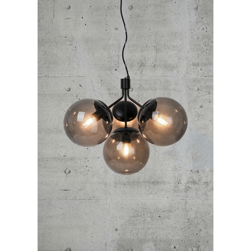 Nordlux - Candeeiro suspenso IVONA 4xE27/28W/230V preto