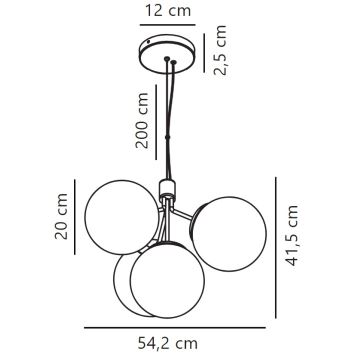 Nordlux - Candeeiro suspenso IVONA 4xE27/28W/230V preto