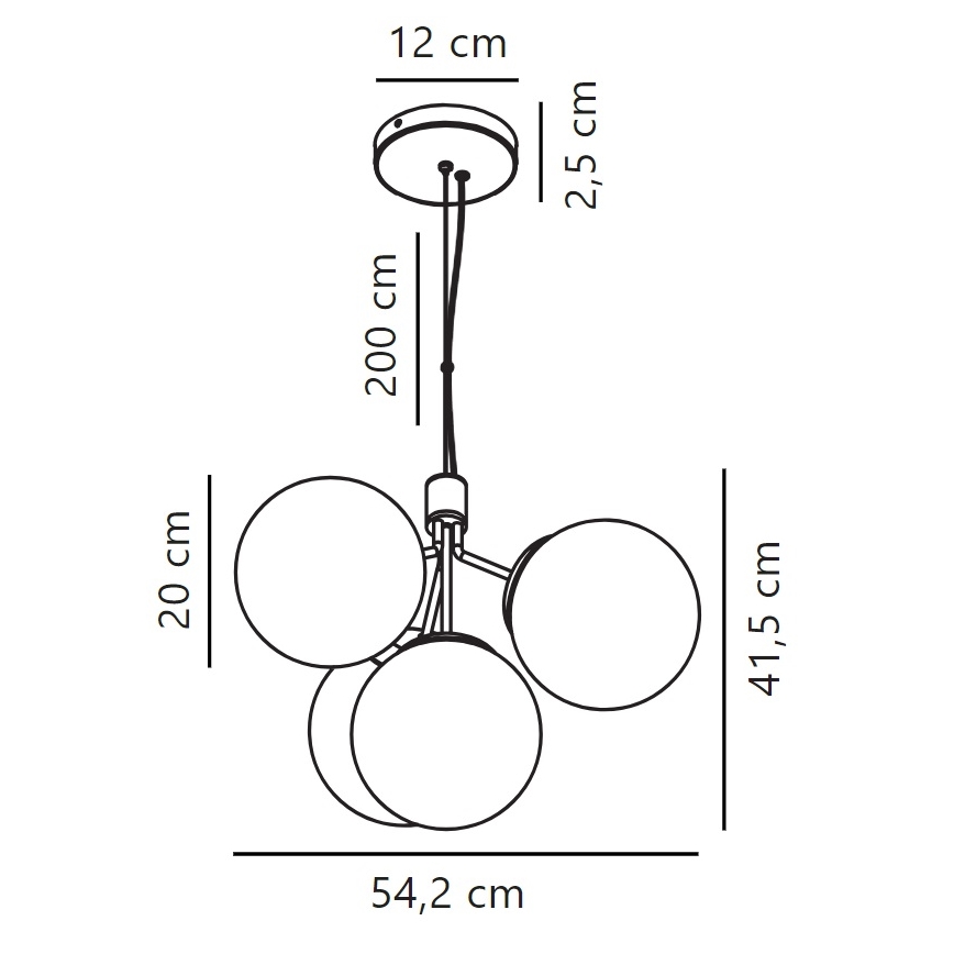 Nordlux - Candeeiro suspenso IVONA 4xE27/28W/230V preto