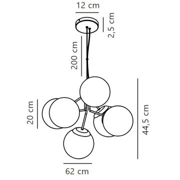 Nordlux - Candeeiro suspenso IVONA 6xE27/28W/230V dourado