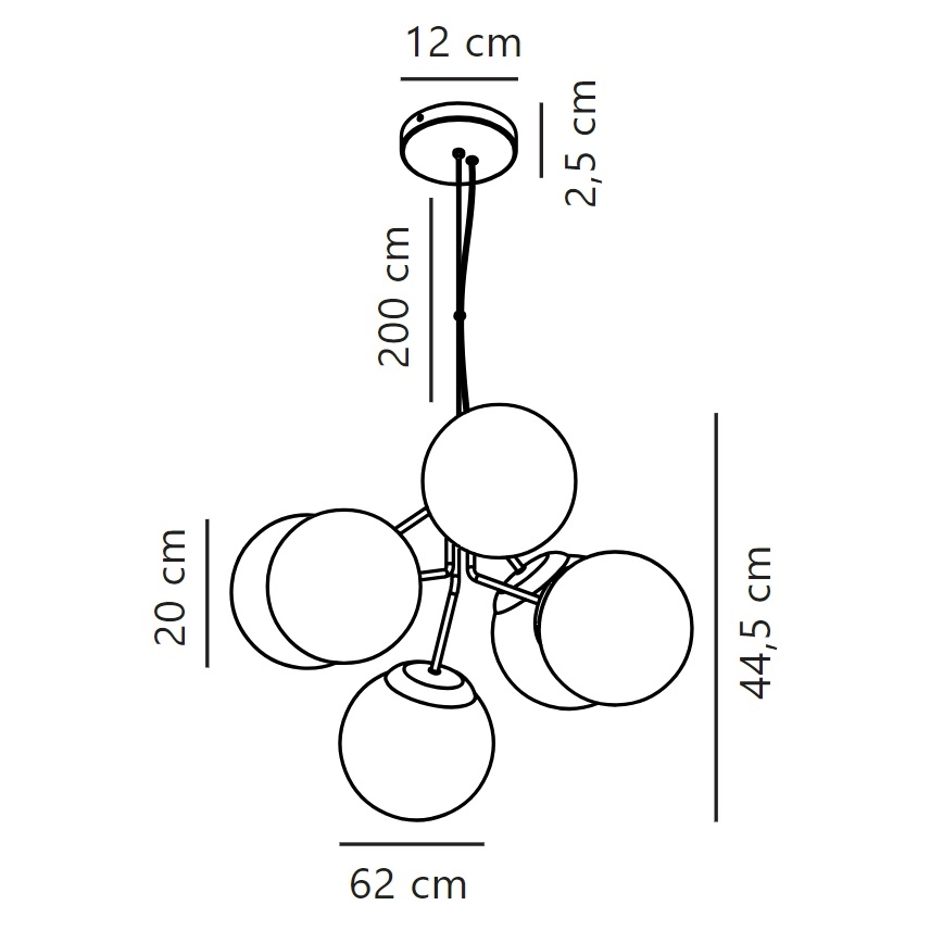 Nordlux - Candeeiro suspenso IVONA 6xE27/28W/230V dourado