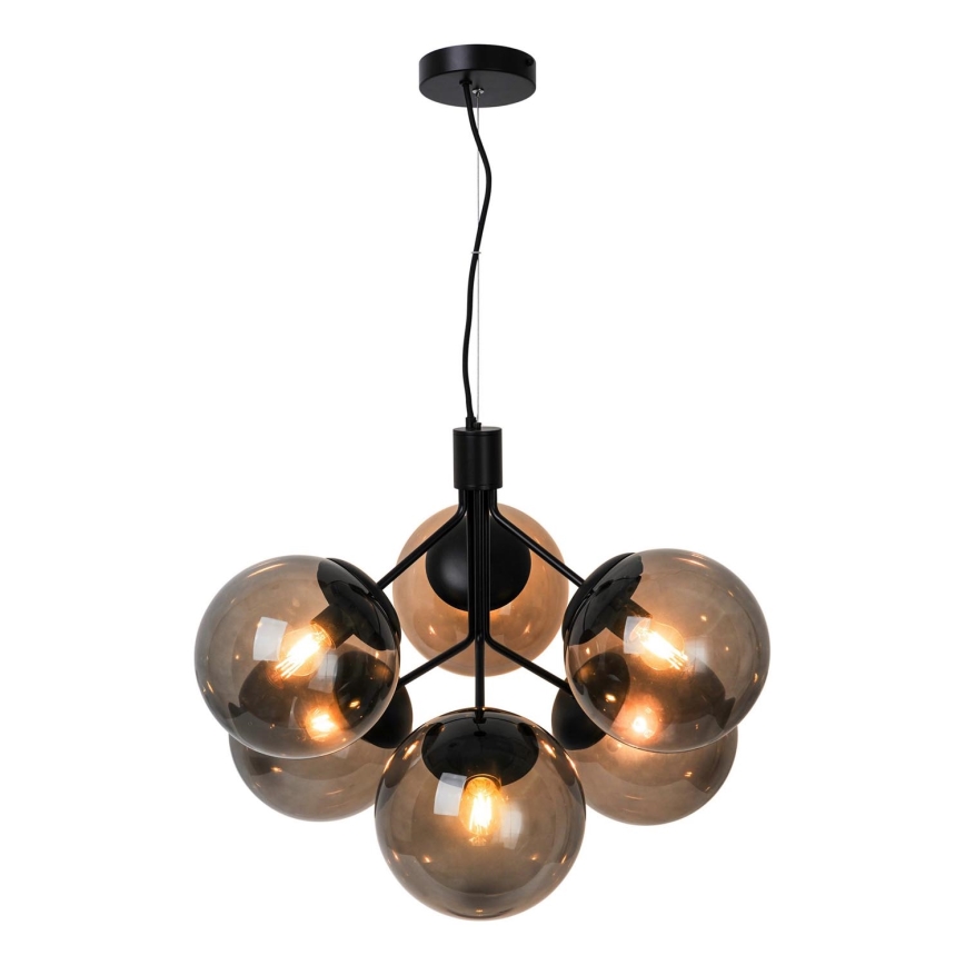 Nordlux - Candeeiro suspenso IVONA 6xE27/28W/230V preto