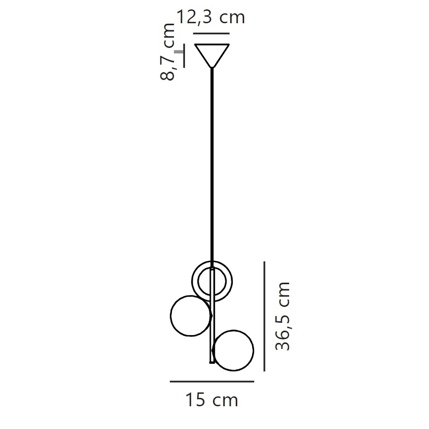 Nordlux - Candeeiro suspenso LILLY 3xE14/40W/230V preto