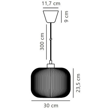 Nordlux - Candeeiro suspenso MILFORD 1xE27/40W/230V diâmetro 30 cm