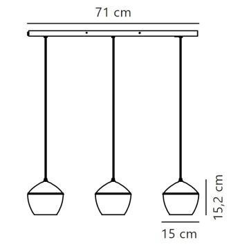 Nordlux - Candeeiro suspenso ORBIFORM 3xE14/25W/230V preto/cinzento