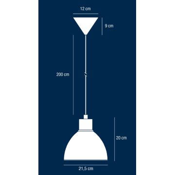 Nordlux - Candeeiro suspenso POP 1xE27/40W/230V preto/dourado