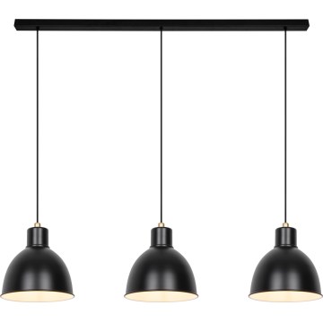 Nordlux - Candeeiro suspenso POP 3xE27/40W/230V preto/dourado