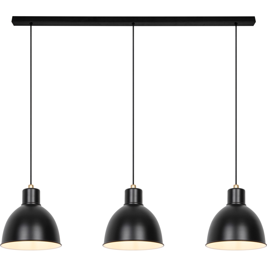 Nordlux - Candeeiro suspenso POP 3xE27/40W/230V preto/dourado