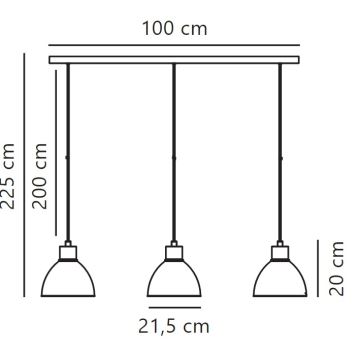 Nordlux - Candeeiro suspenso POP 3xE27/40W/230V preto/dourado