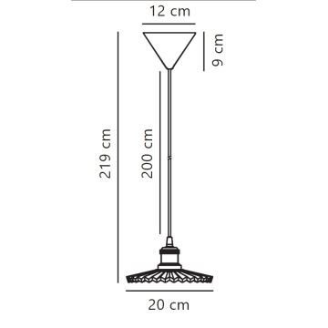 Nordlux - Candeeiro suspenso TORINA 1xE27/40W/230V diâmetro 20 cm