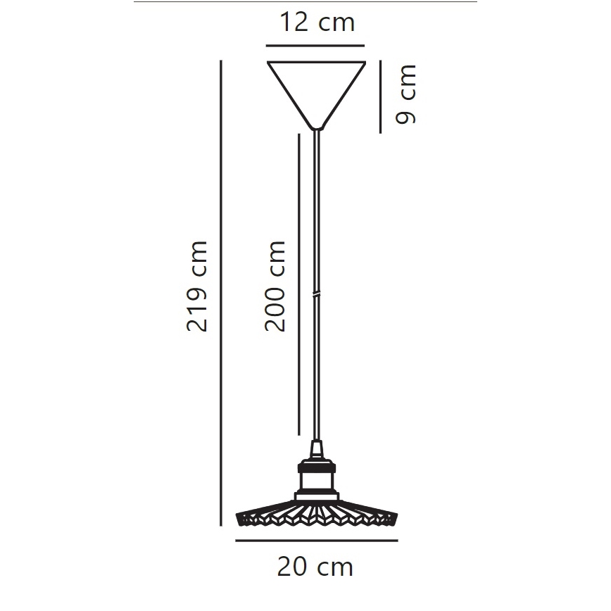 Nordlux - Candeeiro suspenso TORINA 1xE27/40W/230V diâmetro 20 cm