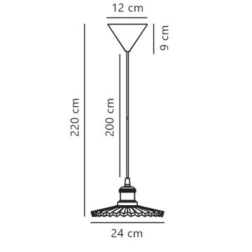 Nordlux - Candeeiro suspenso TORINA 1xE27/40W/230V diâmetro 24 cm